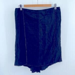 Vintage Martin 100% linen raw hem skirt sz 8